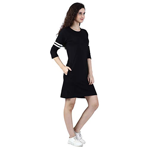 Broadstar Women's Long Plain 3/4 Sleeves Trendy T-Shirt