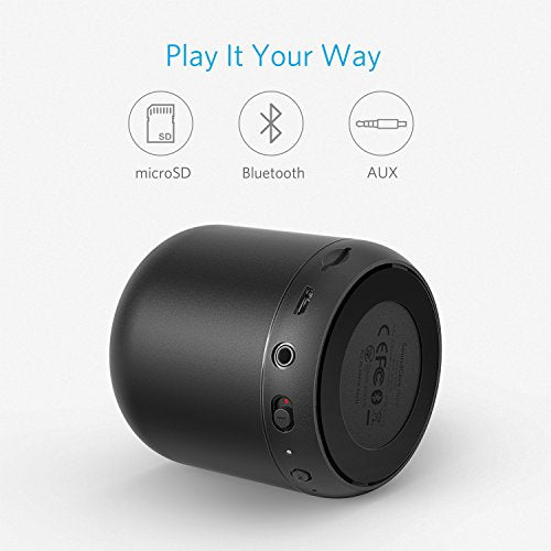 Anker SoundCore mini, Super-Portable Bluetooth Speaker with 15-Hour Playtime, 66-Foot Bluetooth Range, Enhanced Bass, Noise-Cancelling Microphone - Black