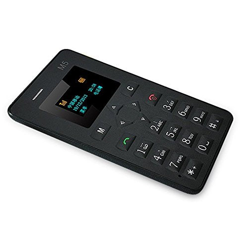 Fsmart M5 mini card Cell Phone 1.0 'LCD Ultra Slim Student Version Android Smartphone Cellphone Partner, Negro