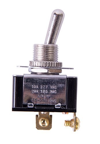 Gardner Bender GSW-11 Heavy-Duty Electrical Toggle Switch, SPST, ON-OFF, ¾ HP 125-250V AC, Screw Terminal