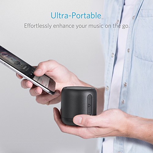 Anker SoundCore mini, Super-Portable Bluetooth Speaker with 15-Hour Playtime, 66-Foot Bluetooth Range, Enhanced Bass, Noise-Cancelling Microphone - Black