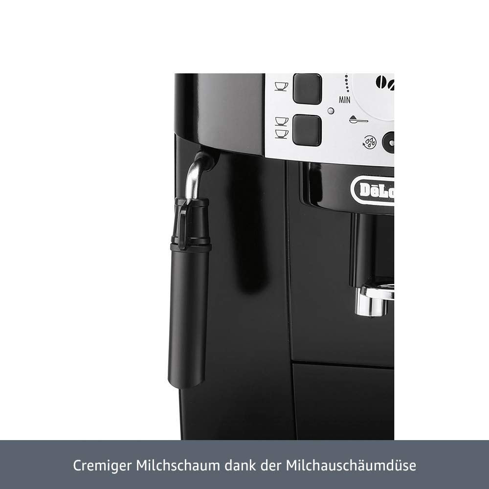 DeLonghi Magnifica S ECAM 22.110.B Kaffeevollautomat | Direktwahltasten und Drehregler | Milchaufschäumdüse | leises Kegelmahlwerk 13 Stufen | Herausnehmbare Brühgruppe | 2-Tassen-Funktion | schwarz