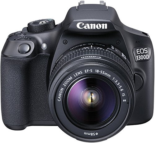 Canon EOS 1300D Kit Fotocamera Reflex Digitale da 18 Megapixel con Obiettivo EF-S IS II 18-55 mm, Wi-Fi, NFC, Versione EU, Nero/Antracite