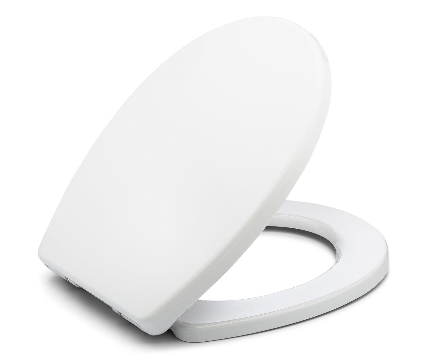 Bath Royale MasterSuite Round Toilet Seat with Cover, White, Slow-Close, Quick-Release for Easy Cleaning