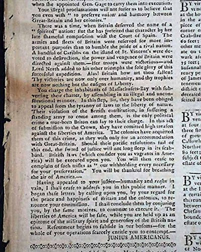 Famous UNITE OR DIE Benjamin Franklin CARTOON Print 1774 Philadelphia Newspaper