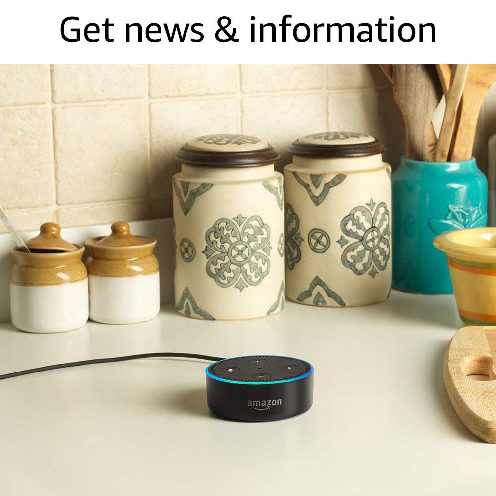 Echo Dot - Voice control your music, Make calls, Get news, weather & more - Black
