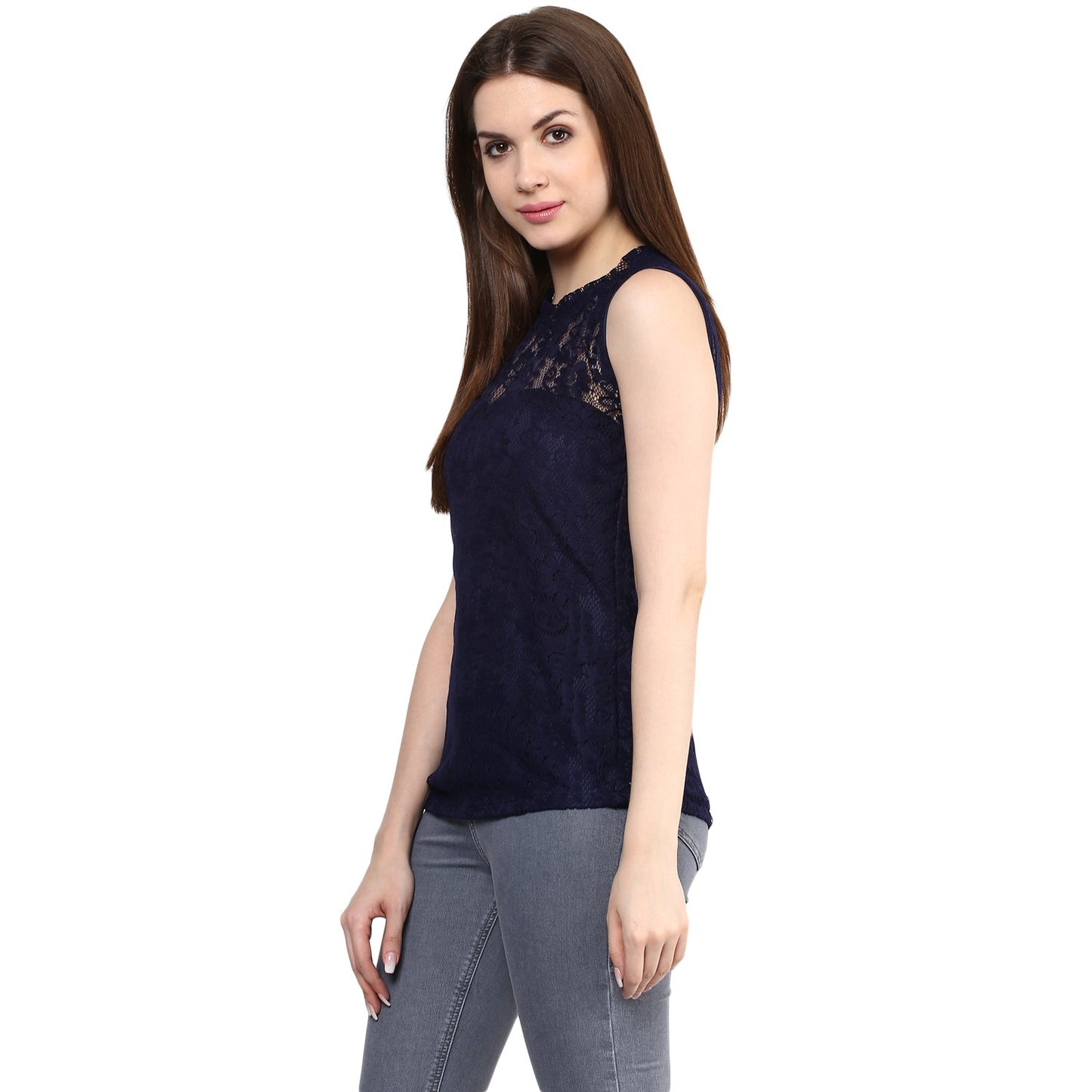 Mayra Women's Net Top(1608T08474_M, Blue)