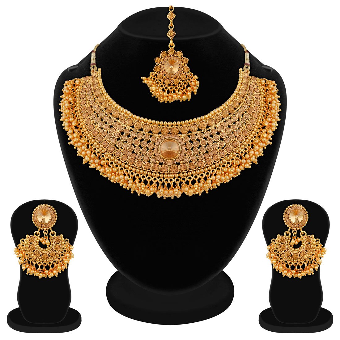 REEVA Pearl Gold Plated Jewellery Set for Women - Combo Pack