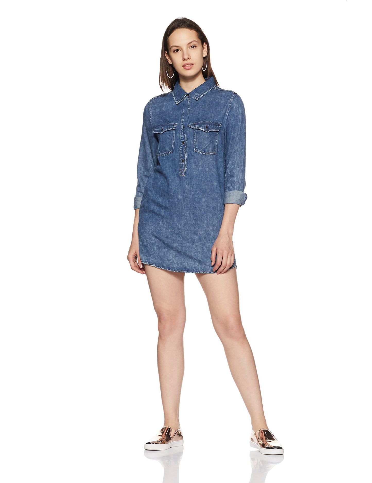 Forever 21 Women's Denim Dress (00216056012_0021605601_ Denim_2/S)