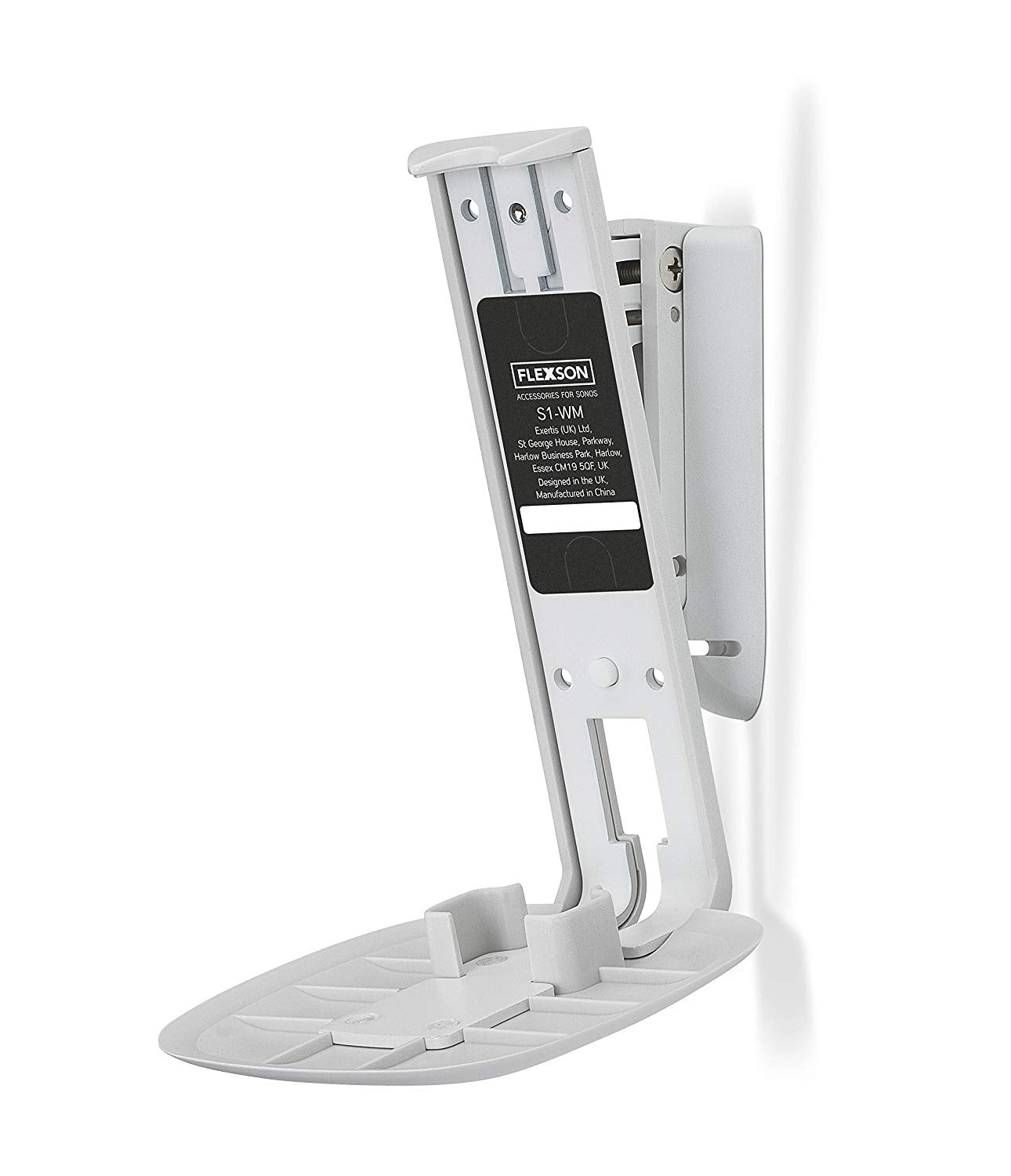 (Single, White) - Flexson Wall Mount for Sonos One - White