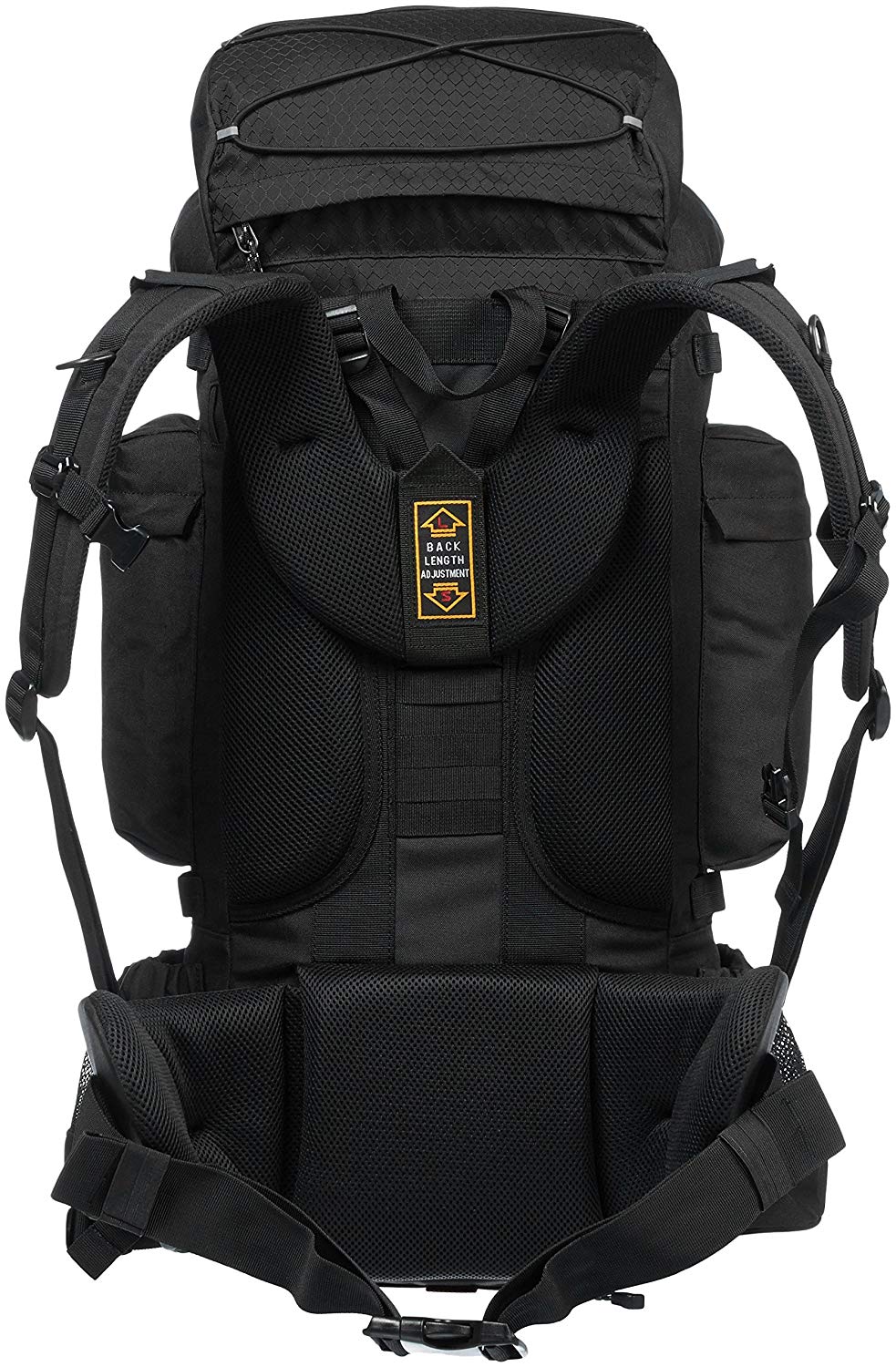 AmazonBasics Sac à dos de randonnée à armature intérieure avec housse de pluie, 75 L, Noir