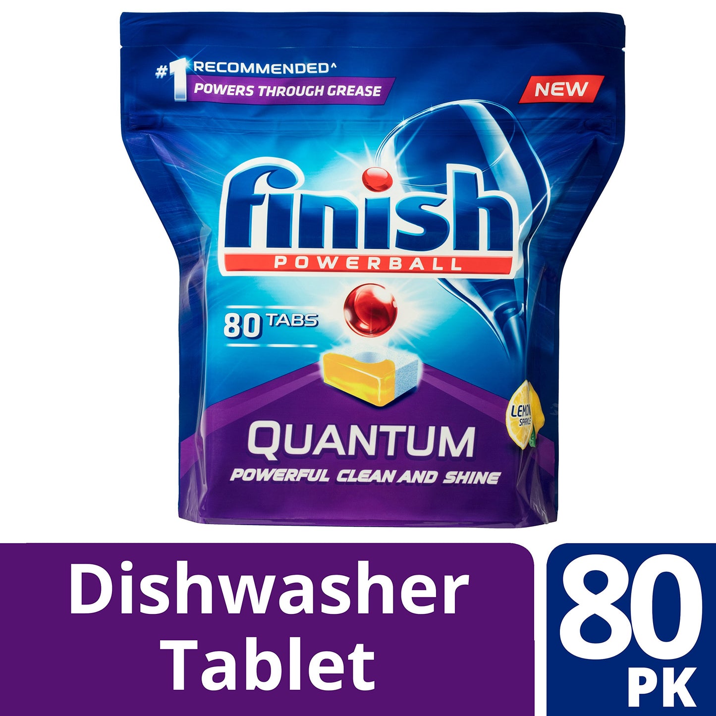 Finish Powerball Quantum Dishwasher Tablets, Lemon Sparkle, 80 Pack