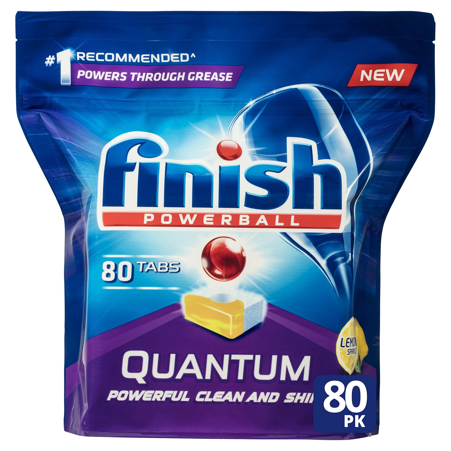 Finish Powerball Quantum Dishwasher Tablets, Lemon Sparkle, 80 Pack