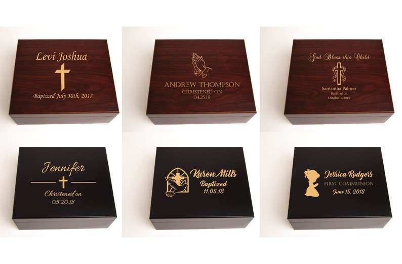 Boy First Communion Gift Memory Box, Cute Gift Idea for 1st Communion or Confirmation, Girl Gift Idea, Personalized Wood Keepsake