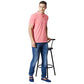 Fahrenheit Men's Casual Regular Fit Poly Cotton Solid Stand-Up Collar Polo T-Shirt (M, Coral Heather)