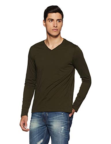 Amazon Brand - Symbol Men's Cotton T-Shirt (Pack of 2) (AW18ALK6PO2C_Blue Md Melange + Khaki_M)
