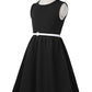 GRACE KARIN Girls Retro Sleeveless Swing Dresses With Belt