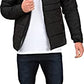 Ben Martin Men's Regular Fit Quilted Nylon Full Sleeve Bomber Jacket (Black, L)