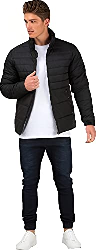 Ben Martin Men's Regular Fit Quilted Nylon Full Sleeve Bomber Jacket (Black, L)