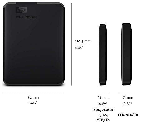 WD 2TB Elements Portable External Hard Drive - USB 3.0 - WDBU6Y0020BBK-WESN