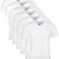 Gildan Men's V-Neck T-Shirts 6 Pack, White, Large