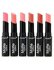 6pc Nabi Cosmetics Professional Matte Lipstick Set of 6 Nude Colors