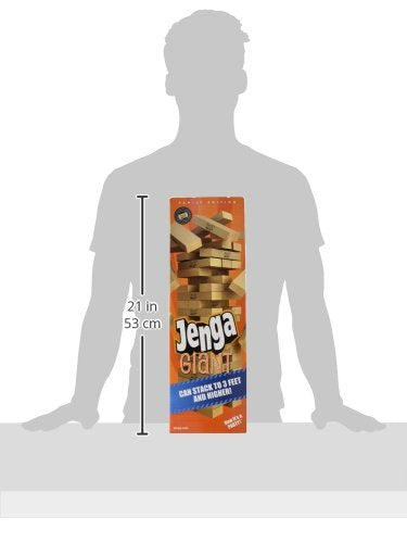 Jenga Giant Family (Stacks to Over 3 Feet) Precision-Crafted Premium Hardwood Game (Authentic Brand Game)