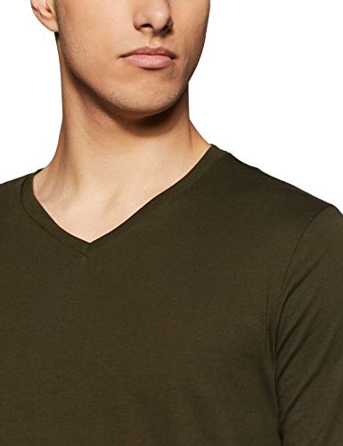 Amazon Brand - Symbol Men's Cotton T-Shirt (Pack of 2) (AW18ALK6PO2C_Blue Md Melange + Khaki_M)