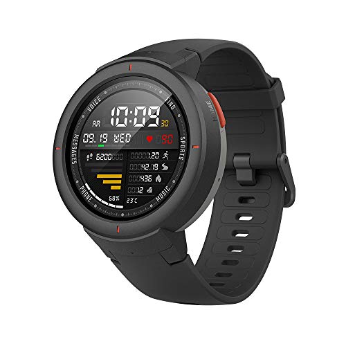 Amazfit Verge Smartwatch with GPS Plus GLONASS All-Day Heart Rate and Activity Tracking, 5-Day Long Battery Life, Make and Answer Phone Call, IP68 Waterproof, A1811 Gray