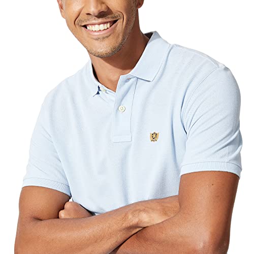 Fahrenheit Men's Regular Fit Solid Pique Polo T-Shirt (Water Drop, L)