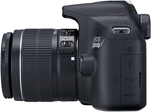 Canon EOS 1300D Kit Fotocamera Reflex Digitale da 18 Megapixel con Obiettivo EF-S IS II 18-55 mm, Wi-Fi, NFC, Versione EU, Nero/Antracite