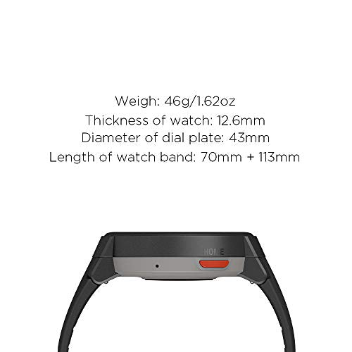 Amazfit Verge Smartwatch with GPS Plus GLONASS All-Day Heart Rate and Activity Tracking, 5-Day Long Battery Life, Make and Answer Phone Call, IP68 Waterproof, A1811 Gray