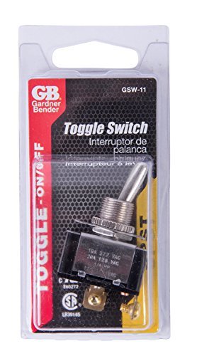Gardner Bender GSW-11 Heavy-Duty Electrical Toggle Switch, SPST, ON-OFF, ¾ HP 125-250V AC, Screw Terminal
