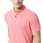 Fahrenheit Men's Casual Regular Fit Poly Cotton Solid Stand-Up Collar Polo T-Shirt (M, Coral Heather)