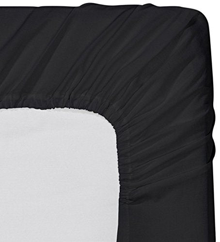 Utopia Bedding Fitted Sheet (Full - Black) - Deep Pocket Brushed Velvety Microfiber, Breathable, Extra Soft and Comfortable - Wrinkle, Fade, Stain and Abrasion Resistant