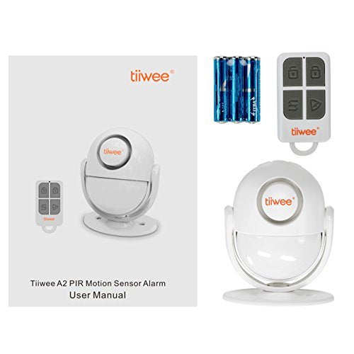 tiiwee A2 PIR Motion Sensor Anti-Burglar Alarm System with Remote Control - 125 dB Siren - Expandable - Home Security