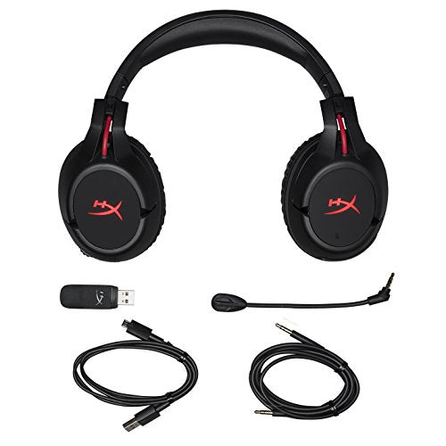 HyperX Cloud Flight Wireless Gaming Headset - 30 Hour Battery Life - Immersive In Game Audio - Intuitive Audio and Mic Controls - LED Lighting Effects - Works with PC/PS4 (HX-HSCF-BK/AM)