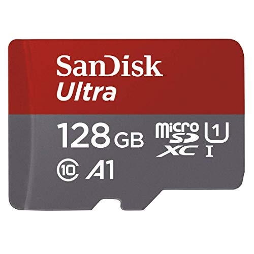 SanDisk 128GB Ultra microSDXC UHS-I Memory Card with Adapter - 100MB/s, C10, U1, Full HD, A1, Micro SD Card - SDSQUAR-128G-GN6MA