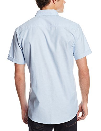 Lee Uniforms Men's Short Sleeve Oxford Shirt, Light Blue, X-Large