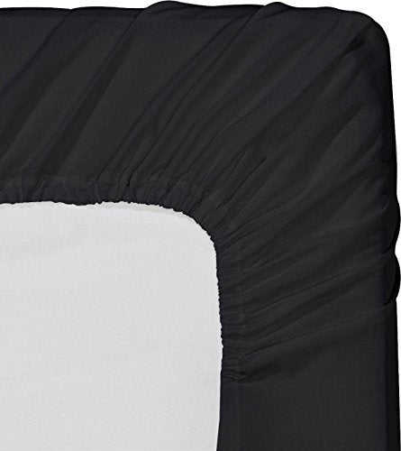 Utopia Bedding Fitted Sheet (Full - Black) - Deep Pocket Brushed Velvety Microfiber, Breathable, Extra Soft and Comfortable - Wrinkle, Fade, Stain and Abrasion Resistant