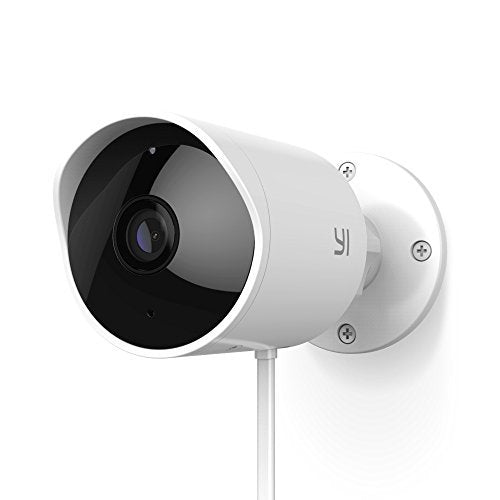 YI Outdoor Security Camera 1080p Cloud Cam Wireless IP Waterproof Night Vision Security Surveillance System White