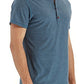 PEGENO Men's Casual Slim Fit Short Sleeve Henley T-shirts Cotton Shirts VG-Blue-US XL
