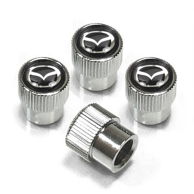 Mazda Logo Chrome Tire Stem Valve Caps, Official Licensed