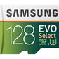 Samsung 128GB 100MB/s (U3) MicroSD EVO Select Memory Card with Adapter (MB-ME128GA/AM)