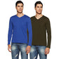 Amazon Brand - Symbol Men's Cotton T-Shirt (Pack of 2) (AW18ALK6PO2C_Blue Md Melange + Khaki_M)