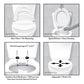 Bath Royale MasterSuite Round Toilet Seat with Cover, White, Slow-Close, Quick-Release for Easy Cleaning