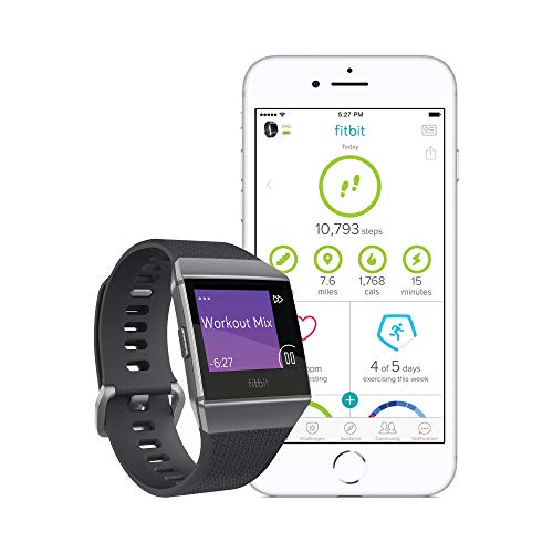 Fitbit - Ionic - Montre connectée sport : GPS intégré, + de 4 jours d’autonomie et étanche