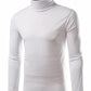 Generic Mens Basic Solid Color Long Sleeve Turtle Neck Slim T-Shirt