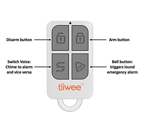 tiiwee A2 PIR Motion Sensor Anti-Burglar Alarm System with Remote Control - 125 dB Siren - Expandable - Home Security