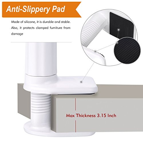 Cell phone Lazy Mount Holder, DIY Rotating Cellphone Bracket Stand with Solid Steel and Flexible Long Arm Clip for Desk, Bed, Bedside to Hold iPhone and Universal Mobile Phone, 31.5-In,Panda White